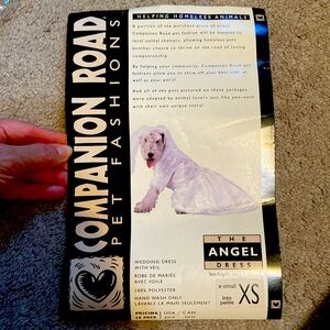 Companion Road The Angel Dress Dog Wedding Dress with Veil Size XS